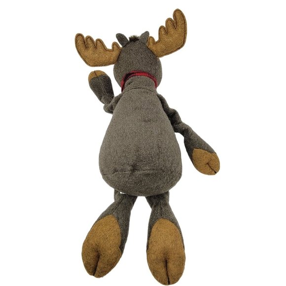 Hallmark 15" Broose The Moose Beanbag Stuffed Plush Animal Gray Red Plaid Scarf - Picture 3 of 4